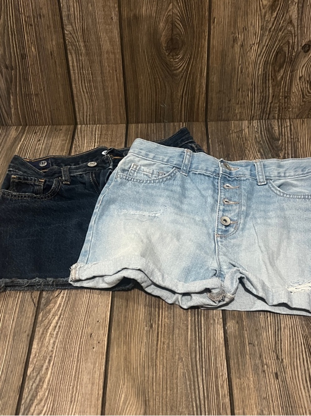 Old Navy Light Blue and Dark Blue Denim Kids Shorts Pair